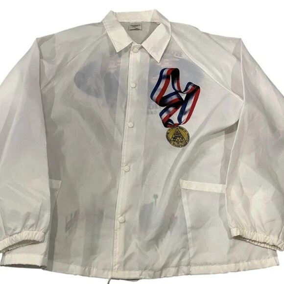 Auburn Sportswear Huntsman World Senior Games Jacket XL White USA Made Nylon - Picture 3 of 9